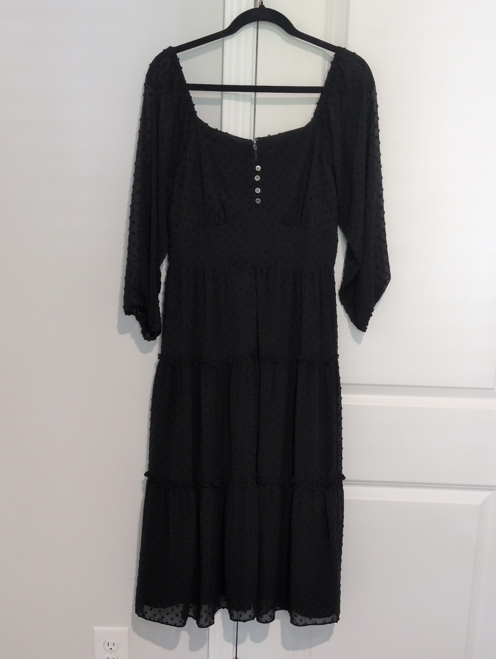J.Crew Swiss Dot Tiered Midi Dress